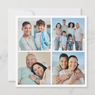 Tarjeta Crea tu propio saludo de collage de 4 fotos