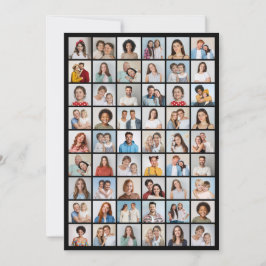 Tarjeta Crea tu propio saludo de collage de 54 fotos