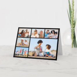 Tarjeta Crea tu propio saludo de collage de 6 fotos
