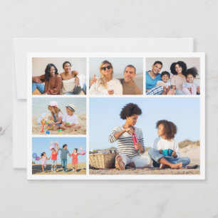 Tarjeta Crea tu propio saludo de collage de 6 fotos