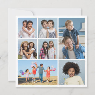 Tarjeta Crea tu propio saludo de collage de 7 fotos