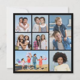 Tarjeta Crea tu propio saludo de collage de 7 fotos