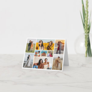 Tarjeta Crea tu propio saludo de collage de 9 fotos