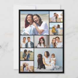 Tarjeta Crea tu propio saludo de collage de 9 fotos
