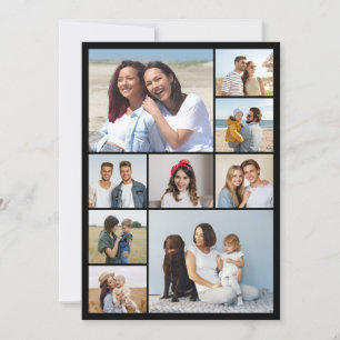 Tarjeta Crea tu propio saludo de collage de 9 fotos