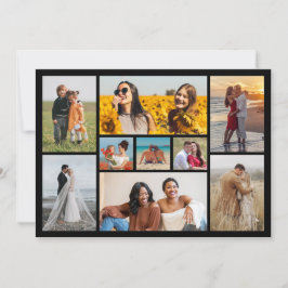 Tarjeta Crea tu propio saludo de collage de 9 fotos