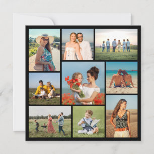 Tarjeta Crea tu propio saludo de collage de 9 fotos