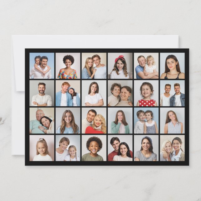 Tarjeta Crea tu propio saludo de Collage de fotos de 24  (Anverso)