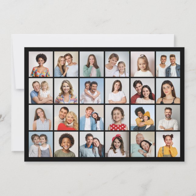Tarjeta Crea tu propio saludo de Collage de fotos de 24  (Anverso)