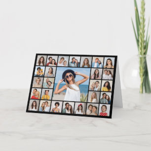Tarjeta Crea tu propio saludo de Collage de fotos de 27 