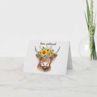 Tarjeta Crea tu propio toro de las Highlands primaveral y