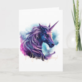 Tarjeta Crea tu propio unicornio púrpura mítico