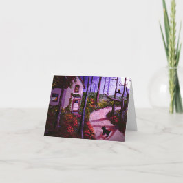 Tarjeta Creaciones de cartas Lady Mystery Moon Cat Black