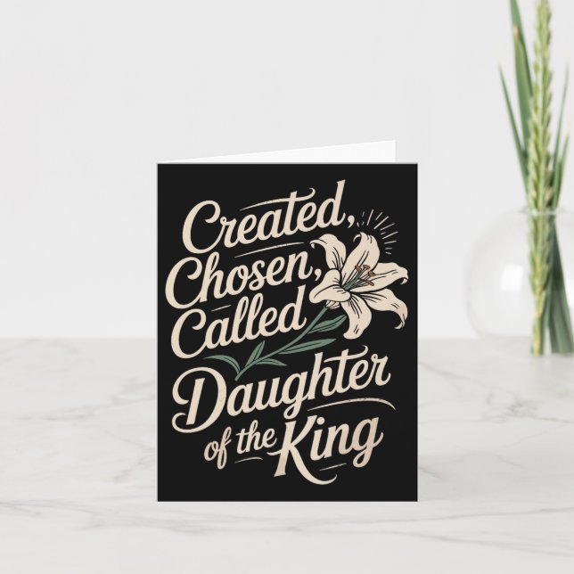 Tarjeta Creado Elegido Llamado Hija De La Prima King (Anverso)