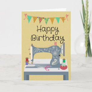 Tarjeta Creador de máquina de coser de cumpleaños