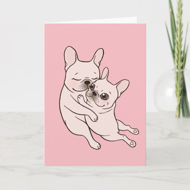 Tarjeta Cream Frenchie le dice a su madre que la quiere (Anverso)