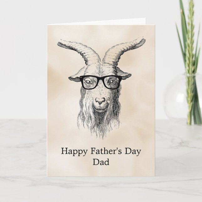 Tarjeta Cream Gray Hipster Goat (Anverso)
