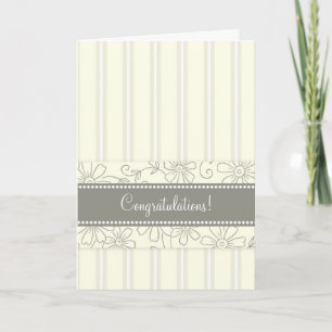 Tarjeta Cream Stripes Felicitaciones por Esperar