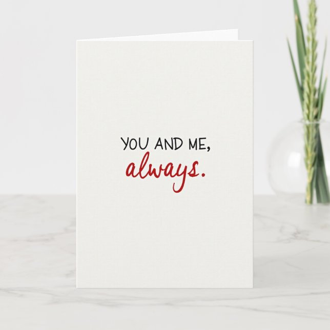 Tarjeta Cream You And Me Always (Anverso)