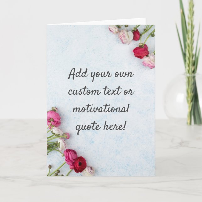 Tarjeta Crear su propia cita Personalizado - Floral (Anverso)