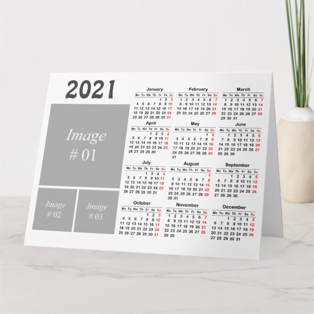 Tarjeta Crear su propio calendario 2021 (Anverso)