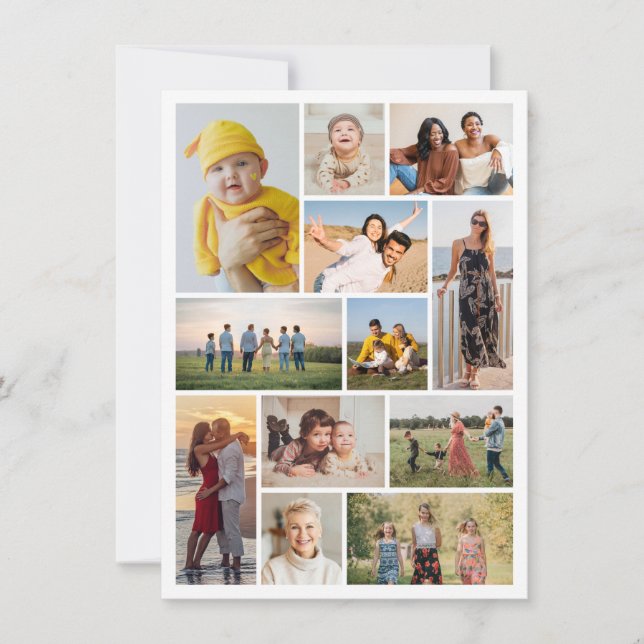 Tarjeta Crear su propio Collage de fotos de 12 (Anverso)