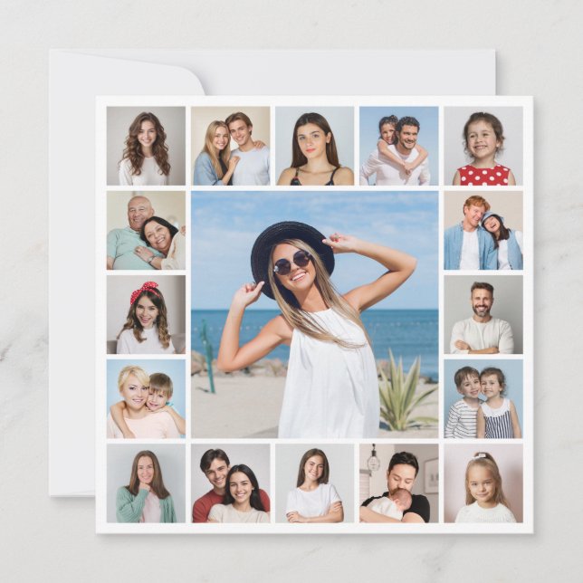 Tarjeta Crear su propio Collage de fotos de 17 (Anverso)