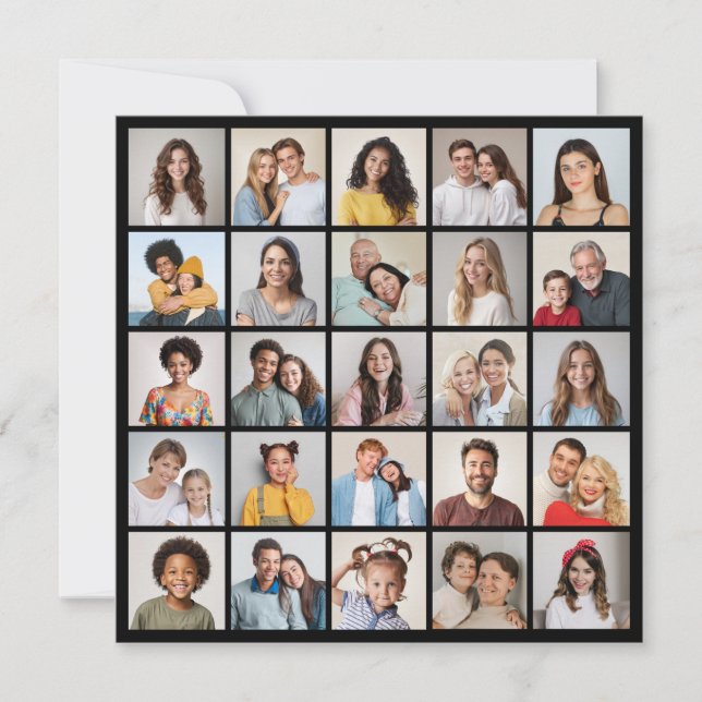 Tarjeta Crear su propio Collage de fotos de 25 (Anverso)