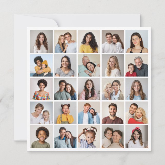 Tarjeta Crear su propio Collage de fotos de 25 (Anverso)