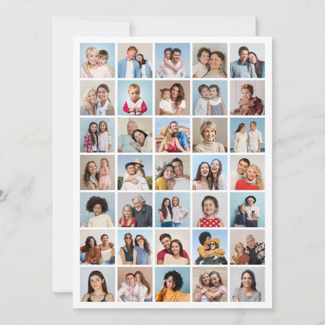 Tarjeta Crear su propio Collage de fotos de 35 (Anverso)