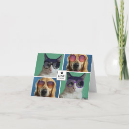 Tarjeta Crear su propio Collage de fotos de 4 Mascotas