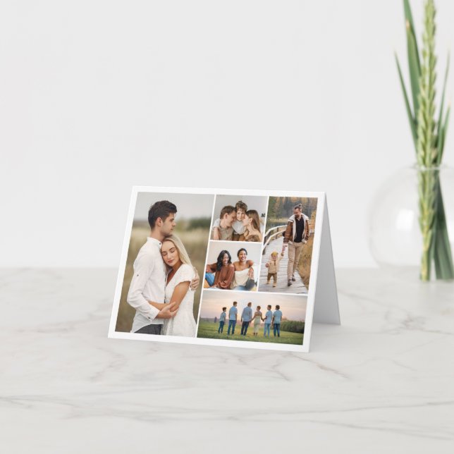 Tarjeta Crear su propio Collage de fotos de 5 (Anverso)