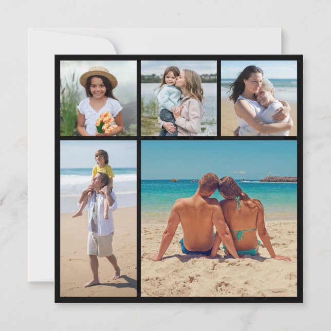 Tarjeta Crear su propio Collage de fotos de 5 (Anverso)