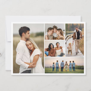 Tarjeta Crear su propio saludo de 5 Collages de fotos