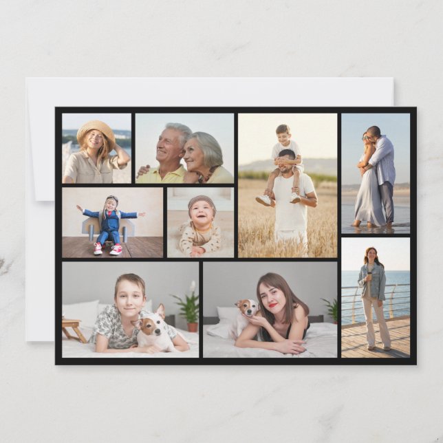 Tarjeta Crear su propio saludo de Collage de fotos 9 (Anverso)