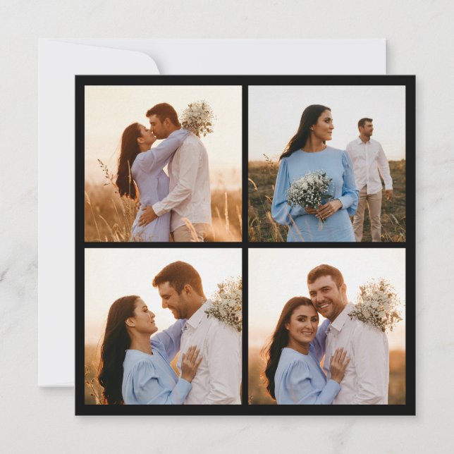 Tarjeta Crear su propio saludo de Collage de fotos de 4  (Anverso)