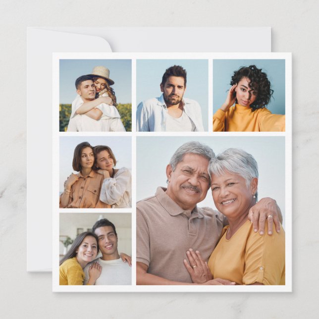 Tarjeta Crear su propio saludo de Collage de fotos de 6 (Anverso)
