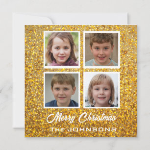 Tarjeta Crear sus propias 4 fotos Navidades familiares