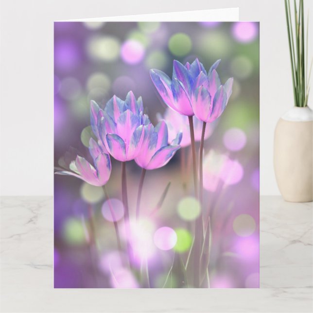 Tarjeta Crear sus propias flores personalizadas de primave (Anverso)