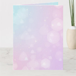 Tarjeta Crear un Personalizado Pastel Azul y Rosa Bokeh