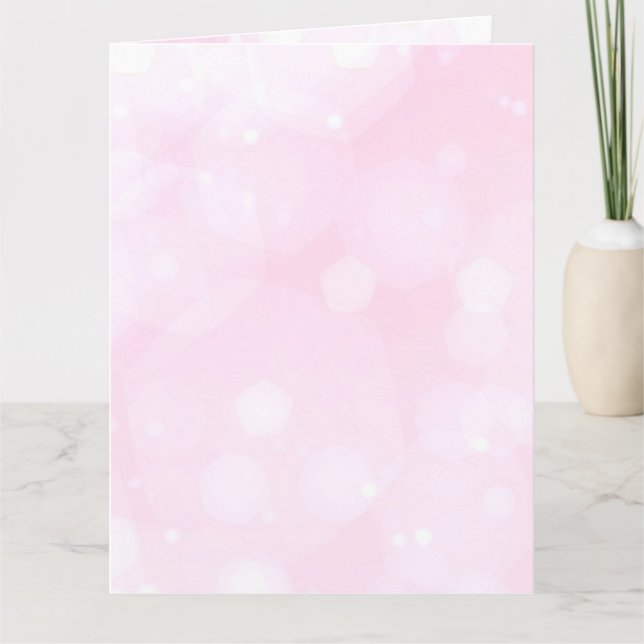 Tarjeta Crear un Personalizado Pastel Pink Bokeh (Anverso)