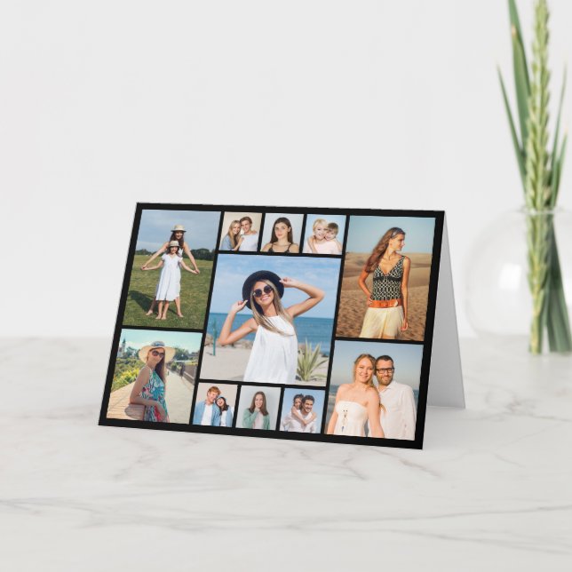 Tarjeta Create Your Own 11 Photo Collage Folded (Anverso)