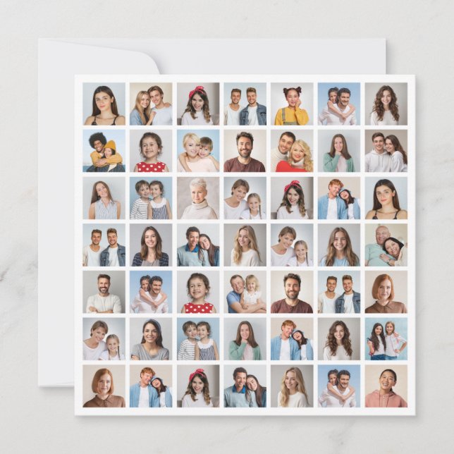 Tarjeta Create Your Own 49 Photo Collage Greeting (Anverso)