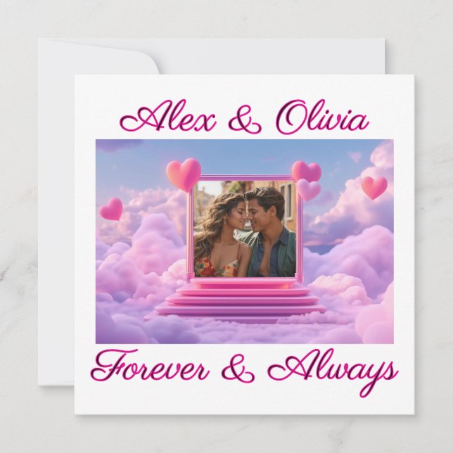 Tarjeta Create Your Own Romantic Heart Photo Template (Anverso)