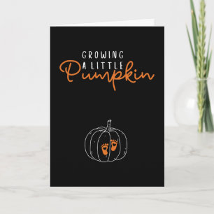 Tarjeta Creciendo una pequeña calabaza de otoño embarazo D