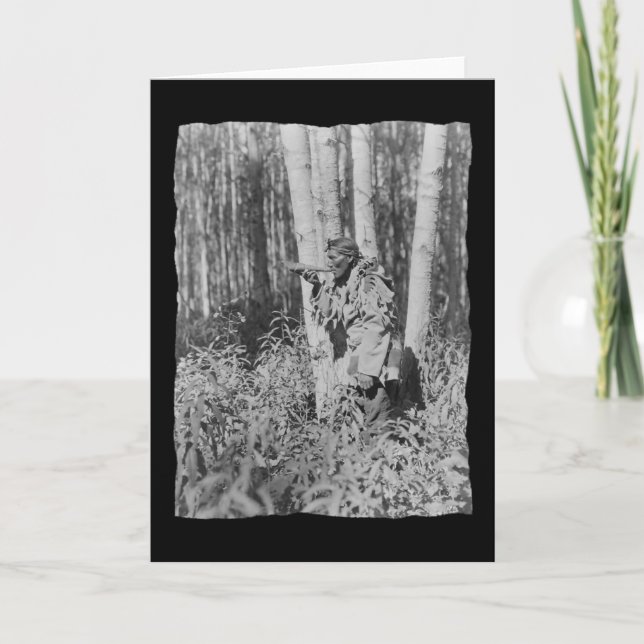 Tarjeta Cree nativo americano vintage (Anverso)