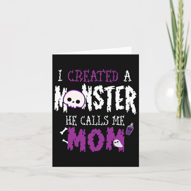 Tarjeta Creé Un Monster Tee De Disfraces De Halloween Para (Anverso)