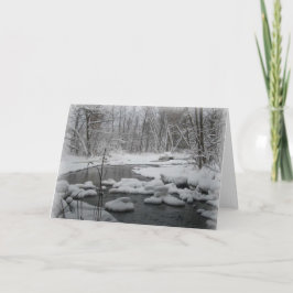 Tarjeta Creek de nieve en grandes notecas silvestres