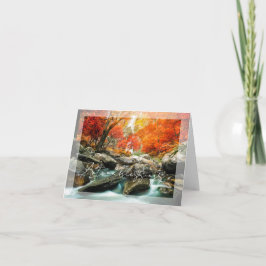 Tarjeta Creek de otoño con texto personalizado