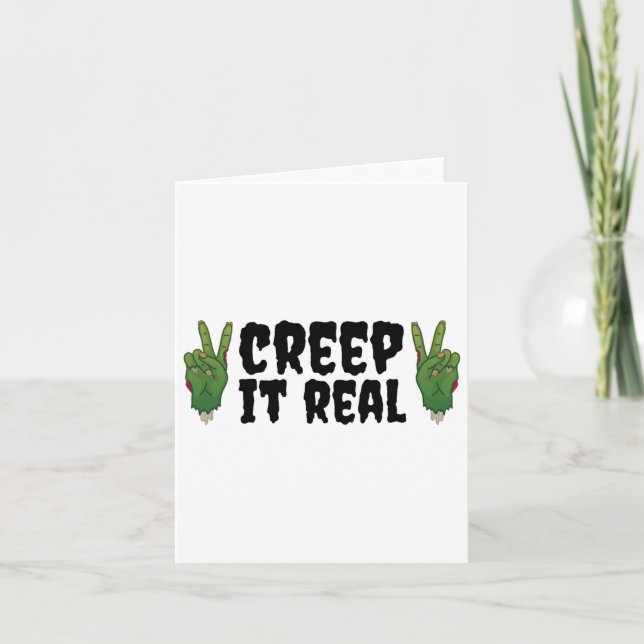 Tarjeta Creep It Real Zombie Halloween Zombie (Anverso)